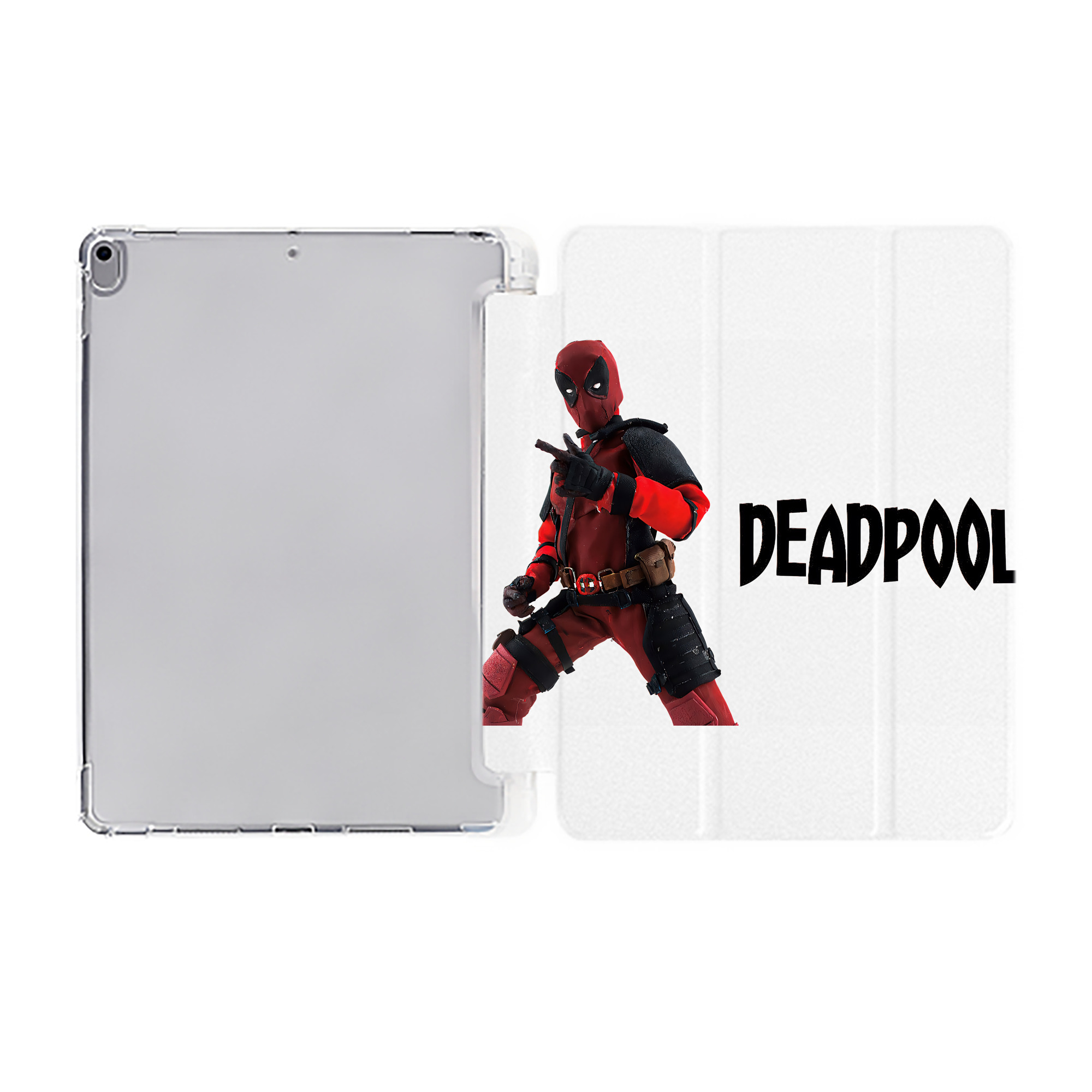（画像用） Deadpool デッドプール IPad ケース ペン収納付き 三つ折りスタンド PUレザー×シリコン 対応機種9.5/10.5/10.9インチ